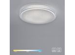 JUST LIGHT Deckenleuchte "FRIDA", transparent, 1, Ø 60cm H: 10,5cm, 1 Stk., Leuchten, LED, CCT-tunable white, Serienschalter, Memory, nach Trennung vom Netz, Deckenleuchte