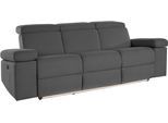 3-Sitzer HOME AFFAIRE "Kilado", grau (anthrazit), B:229cm H:98cm T:99cm, Struktur fein (95% Polyester 5%Nylon), Sofas, 3-Sitzer, mit 2x Relaxfunktion, verstellbarer Armlehne, Kopfteilverstellung