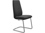 Polsterstuhl STRESSLESS "Laurel", grau (charcoal dinamica, schwarz matt), B:53cm H:105cm T:60cm, Microfaser DINAMICA (88% Polyester, 12% Polyurethan), Stühle, Polsterstuhl, High Back, Größe L, mit Beinen aus Stahl in Schwarz matt