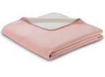 Wohndecke BIEDERLACK "Doubleface", rosa, B:150cm L:200cm, Baumwolle, Polyacryl, Polyester, Wohndecken, Wohndecke, mit geketteltem Zierstich