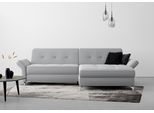 Ecksofa HOME AFFAIRE "Maredo L-Form", grau (hellgrau), B:284cm H:89cm T:179cm, 100% Polyester, Sofas, Ecksofa, Federkern, wahlweise auch mit Kopfteil- und Armlehnverstellung