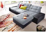 Ecksofa SIT & MORE "Palomino L-Form", grau (schwarz, hellgrau), B:284cm H:84cm T:109cm, Kunstleder SOFTLUX/Struktur (100% Polyester);Kunstleder SOFTLUX/Feinstruktur (100% Polyester);Kunstleder SOFTLUX/ NaturLEDER (echtes Rindsleder), Sofas, Ecksofa, wahlweise XL oder XXL und mit Bettfunktion