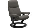 Relaxsessel STRESSLESS "Consul", grau (metal grau paloma), B:85cm H:100cm T:77cm, Leder BATICK: BATICK ist ein leicht korrigiertes, durchgefärbtes und genarbtes Möbelleder, bei dem die meisten Unebenheiten und Spuren in der Regel entfernt wurden.;Leder PALOMA: PALOMA ist ein durchgefärbtes Semianilin-Möbelleder mit natürlicher Narbung.;ROHLEDER Stoff Q2 FARON: Ein fester zuverlässiger Bouclé mit e