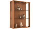 Wandregal VCM "Wandvitrine Hängevitrine Glasvitrine Glas Udina M", braun (kern, nussbaum), B:60cm T:25cm, Regale, Wandregal