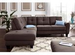 Ecksofa SIT & MORE "Varese L-Form", braun (dunkelbraun), B:240cm H:91cm T:214cm, Luxus-Microfaser (100% Polyester)IStruktur fein (100% Polyester)IFlachgewebe (95% Polyester, 5% Polyamid), Sofas, Ecksofa, mit Federkern, wahlweise mit Bettfunktion und Stauraum