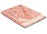 Plaid BIEDERLACK "Cameo", rot (coral), B:130cm L:180cm, Baumwolle, Leinen, Wohndecken, Plaid, mit grafischem Design