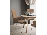 Polsterstuhl STRESSLESS "Laurel", braun (sand dinamica, chrom glänzend), B:58cm H:105cm T:60cm, Microfaser DINAMICA (88% Polyester, 12% Polyurethan), Stühle, Polsterstuhl, High Back mit Armlehne, Größe L, mit Beinen aus Stahl in Chrom