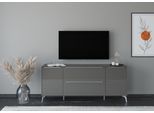 Lowboard "Reno", anthrazit matt lack, glas anthrazit glanz, B:182cm H:78cm T:42cm, Glas, Holzwerkstoff, SET ONE BY MUSTERRING, Sideboards, Lowboard, Mit Winkelfuß in diversen Farben, 78 cm Höhe & Farbauswahl