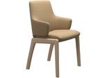 Polsterstuhl STRESSLESS "Laurel", beige (sand paloma, walnuss), B:58cm H:92cm T:59cm, Leder PALOMA: PALOMA ist ein durchgefärbtes Semianilin-Möbelleder mit natürlicher Narbung., Stühle, Polsterstuhl, Low Back mit Armlehne, Größe L, mit abgerundeten Beinen in Walnuss