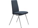 Polsterstuhl STRESSLESS "Laurel", blau (blau dinamica, chrom matt), B:57cm H:92cm T:59cm, Microfaser DINAMICA (88% Polyester, 12% Polyurethan), Stühle, Polsterstuhl, Low Back, Größe M, mit Beinen aus Stahl in Chrom matt