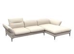 Ecksofa FLEXLUX "Salino, Funktionssofa mit Recamiere, Relaxsofa, Ecksofa", weiß (warm weiß), B:307cm H:88cm T:182cm, Sofas, Ecksofa, Sofa mit Arm- und Kopfteil-Verstellungen, Kaltschaum & Stahl-Wellen