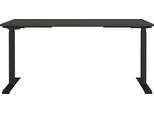 Schreibtisch GERMANIA "Mailand, elektrisch höhenverstellbar", grau (graphit, schwarz, graphit), B:160cm H:91cm T:80cm, Tische, Schreibtisch, in Breitenvariante 120-180 cm, Made in Germany