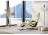 Relaxsessel STRESSLESS "View", beige (vanilla paloma), B:78cm H:108cm T:78cm, Leder PALOMA: PALOMA ist ein durchgefärbtes Semianilin-Möbelleder mit natürlicher Narbung., Sessel, Relaxsessel, mit Cross Base, Größe S, M & L, Holzakzent Braun