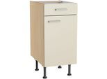 Unterschrank KOCHSTATION "KS-Lucy", beige (stain, eiche hell), B:40cm H:87cm T:58,1cm, Schränke, Unterschrank, Breite 40 cm, höhenverstellbare Füße, Soft-Close