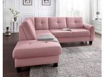 Ecksofa SIT & MORE "Varese L-Form", rosa (altrosa), B:240cm H:91cm T:214cm, Luxus-Microfaser (100% Polyester)IStruktur fein (100% Polyester)IFlachgewebe (95% Polyester, 5% Polyamid), Sofas, Ecksofa, mit Federkern, wahlweise mit Bettfunktion und Stauraum