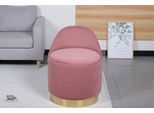 Sessel KAYOOM "Drehhocker Viktor 125,Drehhocker in modernem Design,Stauraum im Innere", rosa (altrosa), B:52cm H:68cm T:52cm, Korpus: MDF / Bezug: 100% Polyester / Sockel: Edelstahl, Sessel, Sessel, drehbarer Sockel, mit Stauraum, komfortable Rückenstütze