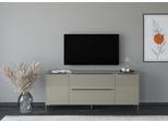 Lowboard "Reno", taupe matt lack, glas taupe glanz, B:182cm H:77cm T:42cm, Glas, Holzwerkstoff, SET ONE BY MUSTERRING, Sideboards, Lowboard, Mit Winkelfuß in diversen Farben, 77 cm Höhe & Farbauswahl