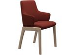 Polsterstuhl STRESSLESS "Laurel", rot (rot dinamica, walnuss), B:58cm H:92cm T:59cm, Microfaser DINAMICA (88% Polyester, 12% Polyurethan), Stühle, Polsterstuhl, Low Back mit Armlehne, Größe L, mit abgerundeten Beinen in Walnuss