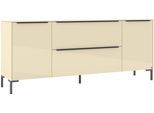 Lowboard "Reno", kaschmir matt lack, glas kaschmir glanz, B:182cm H:77cm T:42cm, Glas, Holzwerkstoff, SET ONE BY MUSTERRING, Sideboards, Lowboard, Mit Winkelfuß in diversen Farben, 77 cm Höhe & Farbauswahl