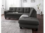 Ecksofa SIT & MORE "Varese L-Form", grau (anthrazit), B:240cm H:91cm T:214cm, Luxus-Microfaser (100% Polyester)IStruktur fein (100% Polyester)IFlachgewebe (95% Polyester, 5% Polyamid), Sofas, Ecksofa, mit Federkern, wahlweise mit Bettfunktion und Stauraum