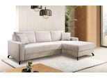 Ecksofa EXXPO - SOFA FASHION "Quattro schlicht & zeitlos, bequem, L-Form, B/T: 247/162 cm", beige, B:247cm H:85cm T:162cm, Sofas, Ecksofa, mit Bettfunktion & Bettkasten. Korpus Microfaser, Sitz Webvelours