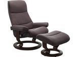 Relaxsessel STRESSLESS "View", rot (bordeaux paloma), B:82cm H:108cm T:81cm, Sessel, Relaxsessel, mit Classic Base, Größe M,Gestell Braun