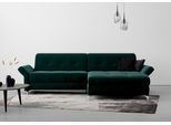 Ecksofa HOME AFFAIRE "Maredo L-Form", grün (dunkelgrün), B:284cm H:89cm T:179cm, 100% Polyester, Sofas, Ecksofa, Federkern, wahlweise auch mit Kopfteil- und Armlehnverstellung