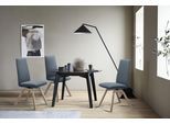 Polsterstuhl STRESSLESS "Laurel", blau (sparrow blau paloma, schwarz), B:49cm H:105cm T:60cm, Leder PALOMA: PALOMA ist ein durchgefärbtes Semianilin-Möbelleder mit natürlicher Narbung., Stühle, Polsterstuhl, High Back, Größe L, mit schräggestellten Beinen in Schwarz