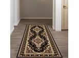 Läufer OTTO HOME "Oriental, Made in Belgium" Gr. 12, braun, B:80cm H:7mm L:250cm, Kunstfaser, Teppiche, Läufer, Läufer, Brücke, Kurzflor, Orient-Optik, mit Bordüre, gewebt