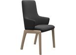 Polsterstuhl STRESSLESS "Laurel", grau (charcoal dinamica, eiche gekalkt), B:58cm H:105cm T:60cm, Microfaser DINAMICA (88% Polyester, 12% Polyurethan), Stühle, Polsterstuhl, High Back mit Armlehne, Größe L, mit abgerundeten Beinen in Eiche