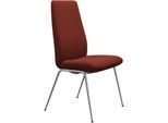 Polsterstuhl STRESSLESS "Laurel", rot (rot dinamica, chrom glänzend), B:57cm H:105cm T:60cm, Microfaser DINAMICA (88% Polyester, 12% Polyurethan), Stühle, Polsterstuhl, High Back, Größe L, mit Beinen aus Stahl in Chrom glänzend