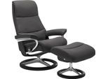 Relaxsessel STRESSLESS "View", grau (rock paloma), B:82cm H:109cm T:81cm, Leder BATICK: BATICK ist ein leicht korrigiertes, durchgefärbtes und genarbtes Möbelleder, bei dem die meisten Unebenheiten und Spuren in der Regel entfernt wurden.;Leder PALOMA: PALOMA ist ein durchgefärbtes Semianilin-Möbelleder mit natürlicher Narbung.;ROHLEDER Stoff Q2 FARON: Ein fester zuverlässiger Bouclé mit einem str