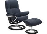 Relaxsessel STRESSLESS "Mayfair", blau (oxford blau paloma), B:83cm H:102cm T:73cm, Leder BATICK: BATICK ist ein leicht korrigiertes, durchgefärbtes und genarbtes Möbelleder, bei dem die meisten Unebenheiten und Spuren in der Regel entfernt wurden.;Leder PALOMA: PALOMA ist ein durchgefärbtes Semianilin-Möbelleder mit natürlicher Narbung.;ROHLEDER Stoff Q2 FARON: Ein fester zuverlässiger Bouclé mit