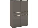 Highboard "Reno", anthrazit matt lack, glas anthrazit glanz, B:92cm H:140cm T:42cm, Glas, Holzwerkstoff, SET ONE BY MUSTERRING, Sideboards, Highboard, Mit Gleitern und in verschiedenen Farben erhältlich