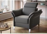 Sessel SIT & MORE "Vincenzo", grau (anthrazit), B:101cm H:84cm T:88cm, Sessel, Sessel, inklusive Kopfteilverstellung