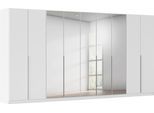 Drehtürenschrank OTTO HOME "Kleiderschrank Schrank Garderobe AGORDO mit Dekor- oder Hochglanzfront", weiß (alpinweiß), B:405cm H:210cm T:54cm, Schränke, Drehtürenschrank, durchdachte Innenausstattung, in 8 Breiten und 2 Höhen MADE IN GERMANY