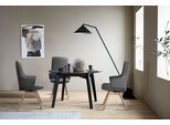 Polsterstuhl STRESSLESS "Laurel", grau (grau batick, eiche gekalkt), B:58cm H:105cm T:60cm, Leder BATICK: BATICK ist ein leicht korrigiertes, durchgefärbtes und genarbtes Möbelleder, bei dem die meisten Unebenheiten und Spuren in der Regel entfernt wurden., Stühle, Polsterstuhl, High Back mit Armlehne, Größe L, mit schräggestellten Beinen in Eiche