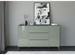 Sideboard "Reno", grün (olivgrün matt lack, glas olivgrün glanz), B:182cm H:109cm T:42cm, Glas, Holzwerkstoff, SET ONE BY MUSTERRING, Sideboards, Sideboard, Mit Winkelfuß in diversen Farben, 109 cm Höhe & Farbauswahl