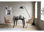 Polsterstuhl STRESSLESS "Laurel", braun (latte batick, schwarz matt), B:58cm H:92cm T:59cm, Leder BATICK: BATICK ist ein leicht korrigiertes, durchgefärbtes und genarbtes Möbelleder, bei dem die meisten Unebenheiten und Spuren in der Regel entfernt wurden., Stühle, Polsterstuhl, Low Back mit Armlehne, Größe L, mit Beinen aus Stahl in Schwarz matt