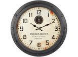 Wanduhr AMBIENTE HAUS "Loft Wanduhr aus metall 47cm", schwarz, B:47cm H:47cm T:6cm, Wanduhren, Wanduhr