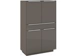 Highboard "Reno", anthrazit matt lack, glas anthrazit glanz, B:92cm H:148cm T:42cm, Glas, Holzwerkstoff, SET ONE BY MUSTERRING, Sideboards, Highboard, Mit Sockel in diversen Farben, 148 cm Höhe & Farbauswahl