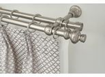 Gardinenstange GARESA "ANDREA", silber (mattnickelfarben), L:230cm Ø:20mm, Metall, Gardinenstangen, Gardinenstange, Vorhanggarnitur, verlängerbar, Endknopf Profil groß, mit Ringen