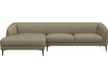 Ecksofa FLEXLUX "Belle Designsofa, L-Form, B/T 288/149 cm", grün (fall grün), B:288cm H:74cm T:149cm, 62% Polyester/17%Cotton/14%Viscose/7%linen, Sofas, Ecksofa, Skandinavisches Design, In hochwertiger Verarbeitung