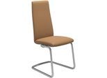 Polsterstuhl STRESSLESS "Laurel", braun (taupe paloma, chrom matt), B:53cm H:105cm T:60cm, Leder PALOMA: PALOMA ist ein durchgefärbtes Semianilin-Möbelleder mit natürlicher Narbung., Stühle, Polsterstuhl, High Back, Größe M, mit Beinen aus Stahl in Chrom matt