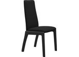 Polsterstuhl STRESSLESS "Laurel", schwarz (schwarz dinamica, schwarz), B:57cm H:105cm T:60cm, Microfaser DINAMICA (88% Polyester, 12% Polyurethan), Stühle, Polsterstuhl, High Back, Größe M, mit abgerundeten Beinen in Schwarz