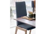 Polsterstuhl STRESSLESS "Laurel", blau (blau dinamica, eiche natur), B:57cm H:105cm T:60cm, Microfaser DINAMICA (88% Polyester, 12% Polyurethan), Stühle, Polsterstuhl, High Back, Größe M, mit abgerundeten Beinen in Eiche natur
