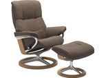 Relaxsessel STRESSLESS "Mayfair", braun (mole batick), B:92cm H:103cm T:79cm, Leder BATICK: BATICK ist ein leicht korrigiertes, durchgefärbtes und genarbtes Möbelleder, bei dem die meisten Unebenheiten und Spuren in der Regel entfernt wurden.;Leder PALOMA: PALOMA ist ein durchgefärbtes Semianilin-Möbelleder mit natürlicher Narbung.;ROHLEDER Stoff Q2 FARON: Ein fester zuverlässiger Bouclé mit einem