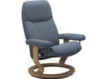 Relaxsessel STRESSLESS "Consul", blau (sparrow blau paloma), B:76cm H:100cm T:71cm, Leder BATICK: BATICK ist ein leicht korrigiertes, durchgefärbtes und genarbtes Möbelleder, bei dem die meisten Unebenheiten und Spuren in der Regel entfernt wurden.;Leder PALOMA: PALOMA ist ein durchgefärbtes Semianilin-Möbelleder mit natürlicher Narbung.;ROHLEDER Stoff Q2 FARON: Ein fester zuverlässiger Bouclé mit