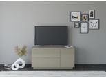 Lowboard "Reno", taupe matt lack, glas taupe glanz, B:137cm H:71cm T:42cm, Glas, Holzwerkstoff, SET ONE BY MUSTERRING, Sideboards, Lowboard, Mit Sockel in diversen Farben, 71 cm Höhe & Farbauswahl