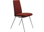 Polsterstuhl STRESSLESS "Laurel", rot (rot dinamica, chrom matt), B:57cm H:92cm T:59cm, Microfaser DINAMICA (88% Polyester, 12% Polyurethan), Stühle, Polsterstuhl, Low Back, Größe M, mit Beinen aus Stahl in Chrom matt